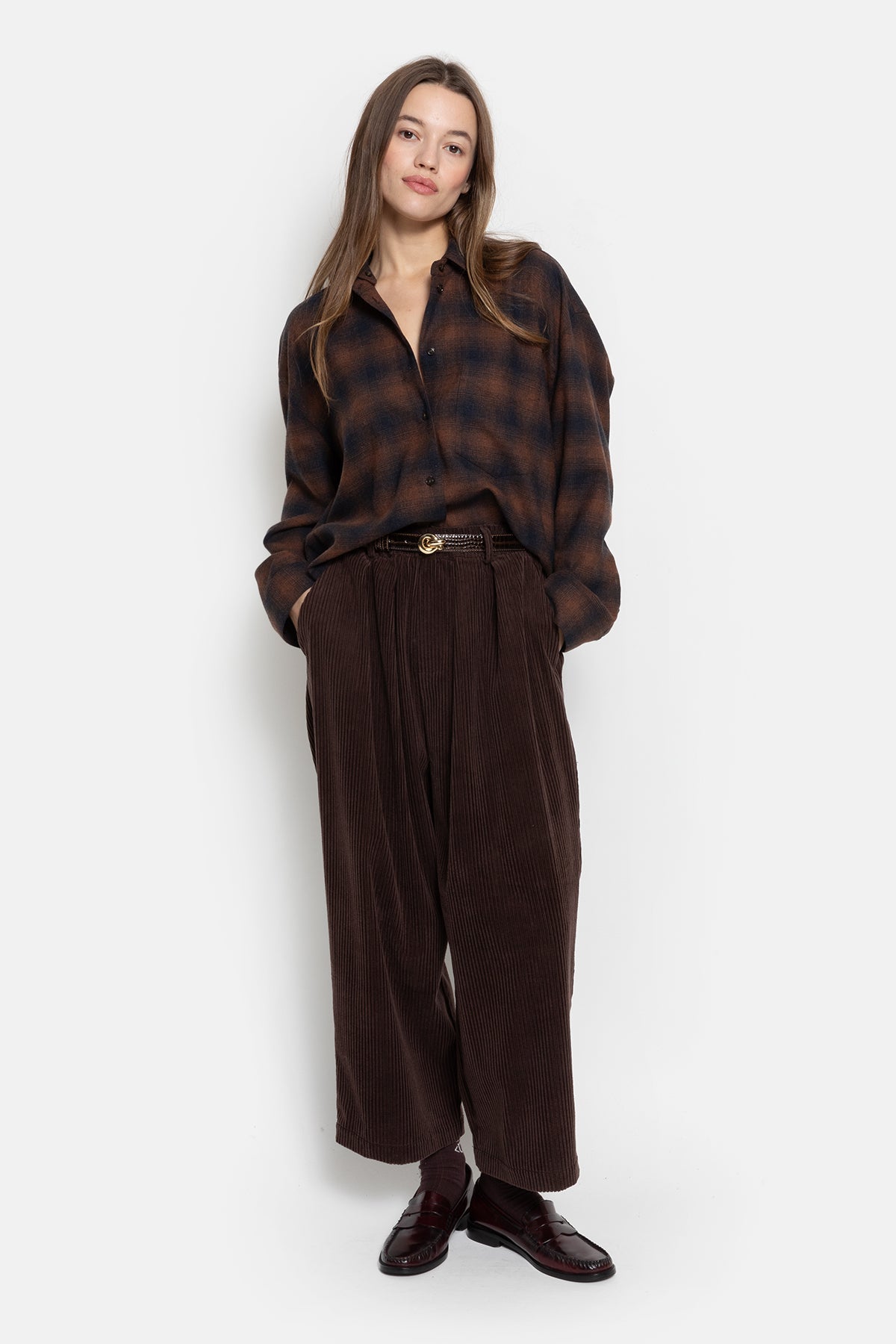 Kick Velvet Pants - Brown