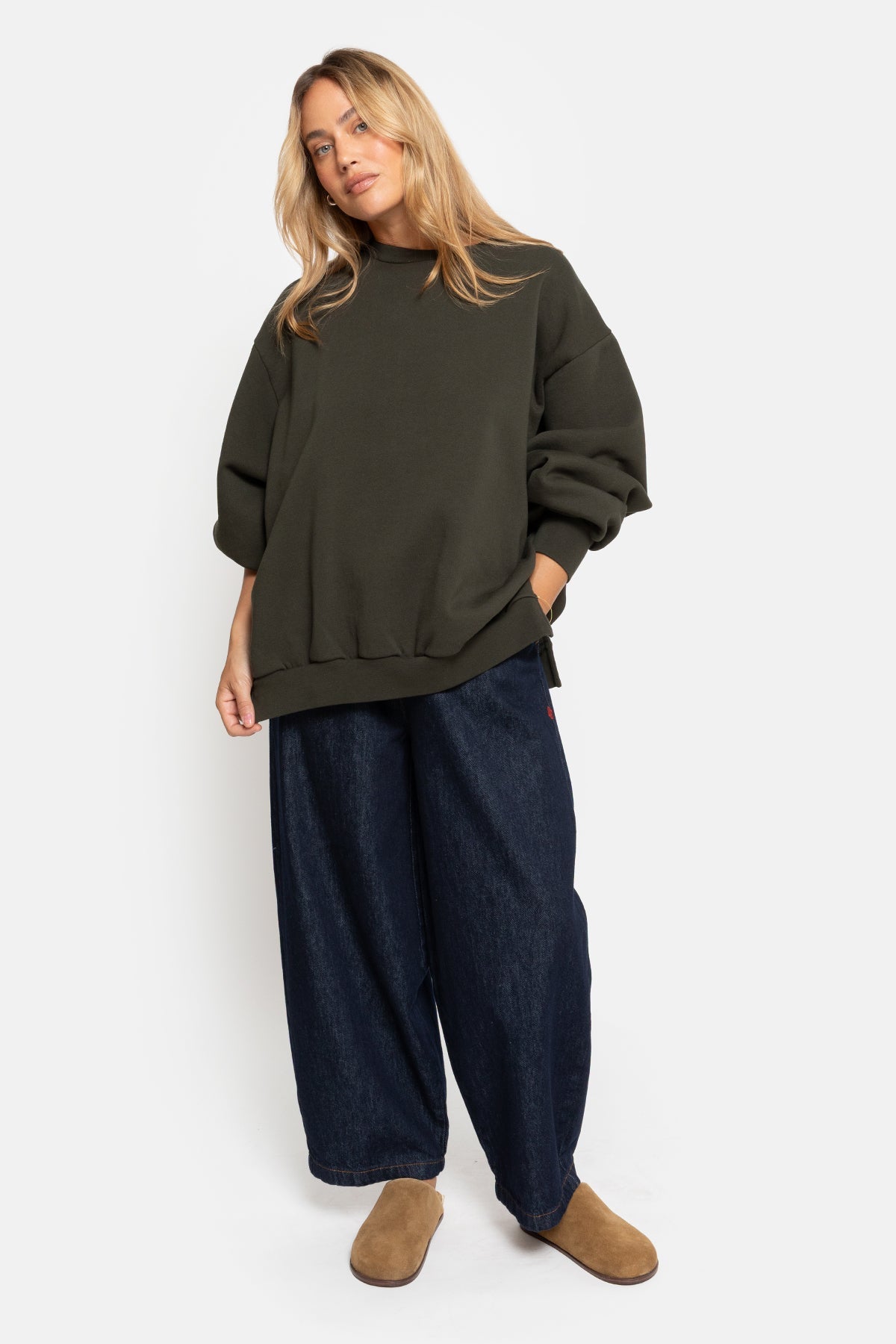 Ulla Oversized Sweatshirt - Forest Green
