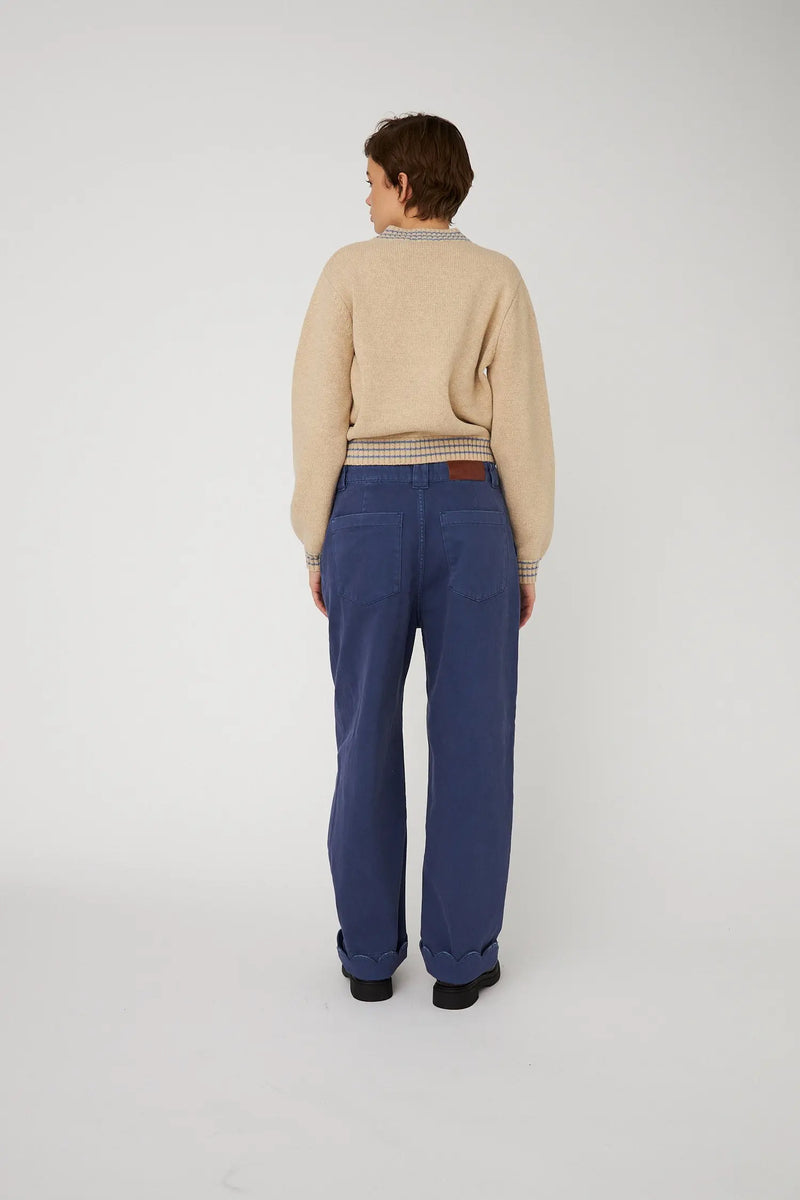 Wool Sweater With Embroidered Apple - Soft Powder