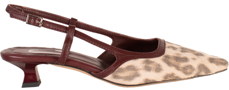 Katleen - Leopard Canvas Nappa Bordeaux