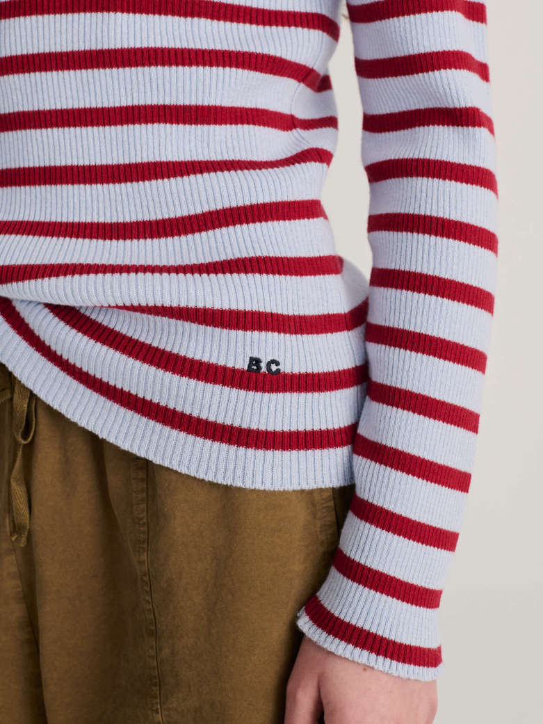 Striped Turtleneck - Wool Cotton Jumper