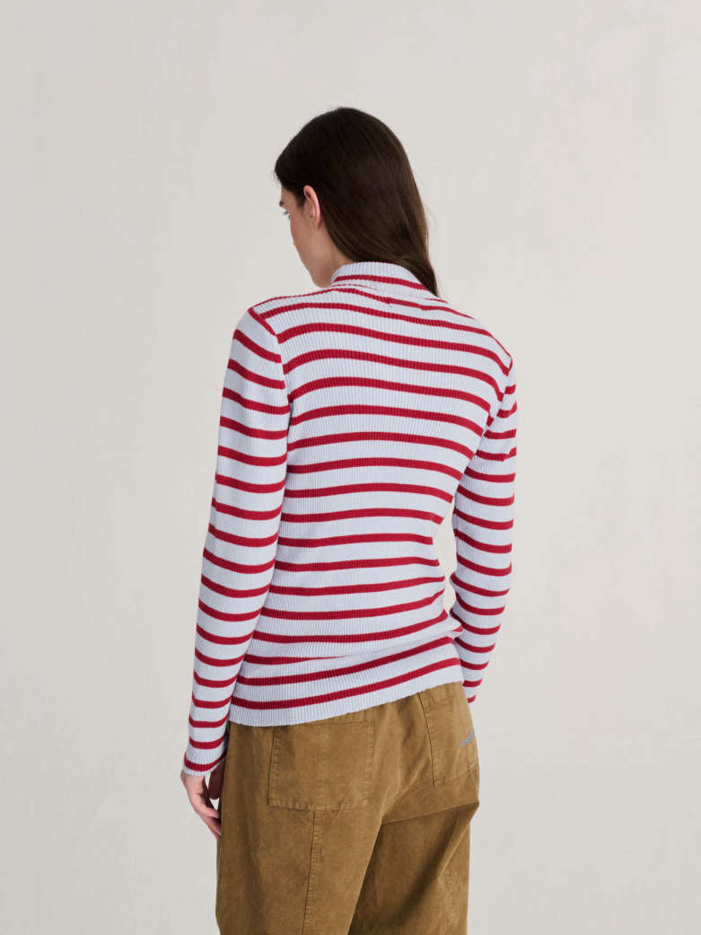 Striped Turtleneck - Wool Cotton Jumper