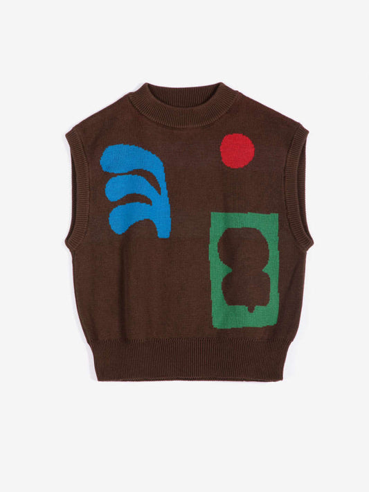 Plant Seal Jacquard Vest - Cotton