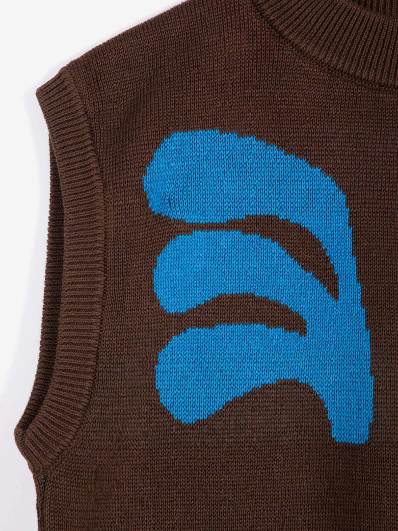 Plant Seal Jacquard Vest - Cotton