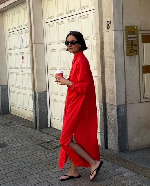 Dove Floor Length Dress - Red