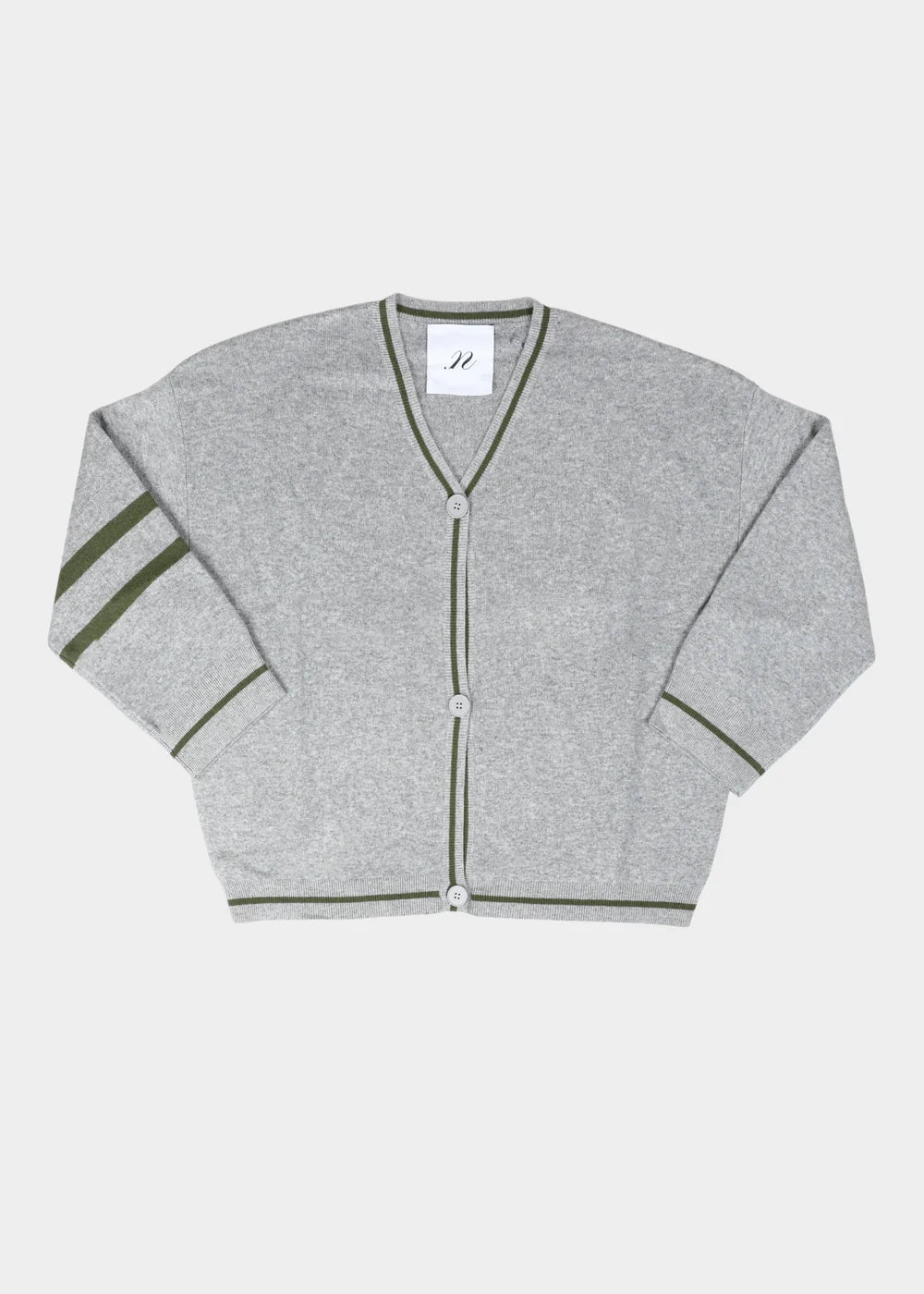 Benny Cardigan - Light Grey / Khaki